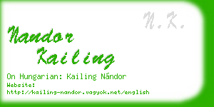 nandor kailing business card